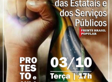 PR: Ato contra as privatizações nesta terça-feira