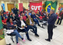 Sérgio Nobre em visita ao RS,  aplaude projeto "CUT com a Comunidade"