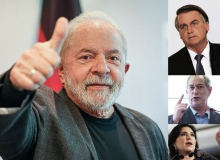 Lula tem 45% das intenções de voto e Bolsonaro, 36%, no 1º turno, segundo Exame/Idea