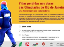 Trabalhadores homenageiam vítimas das Olimpíadas no Rio 2016